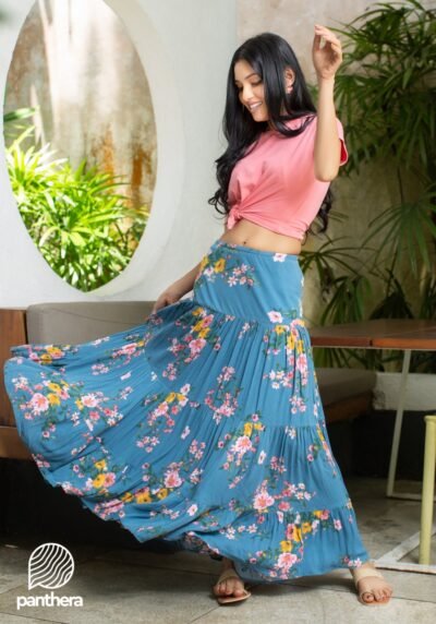 Frilled Floral Skirt