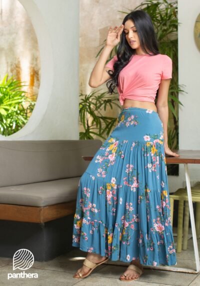Frilled Floral Skirt - Image 2