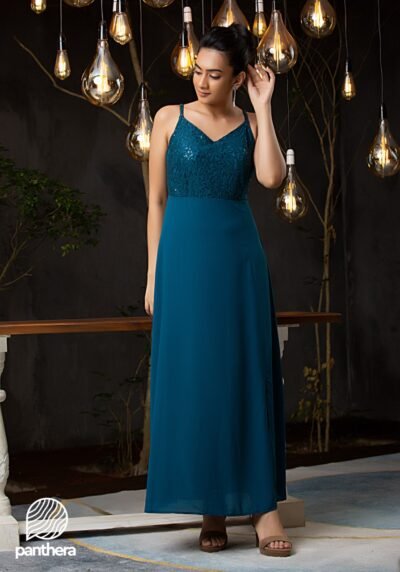 Sequinned Lace Maxi Dress - Image 2