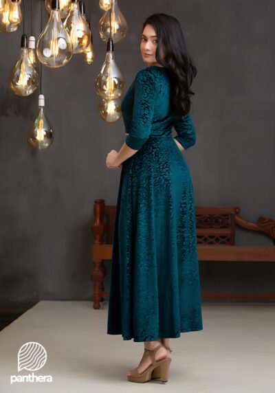 Leopard Printed Velvet Maxi Dress - Image 4