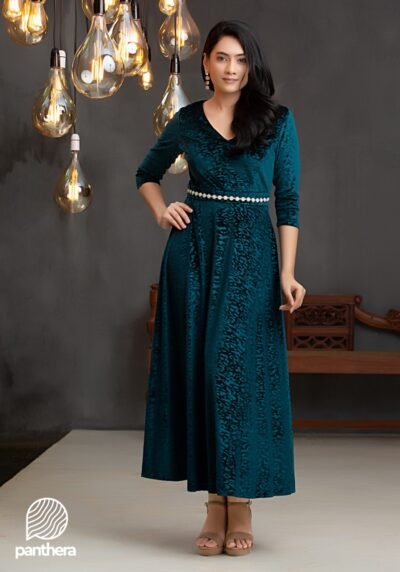 Leopard Printed Velvet Maxi Dress - Image 2