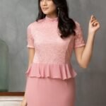 Lace High Neck Dress - Image 2