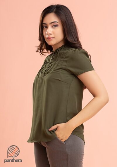 Pin-tucked Work Wear TOP - Image 3
