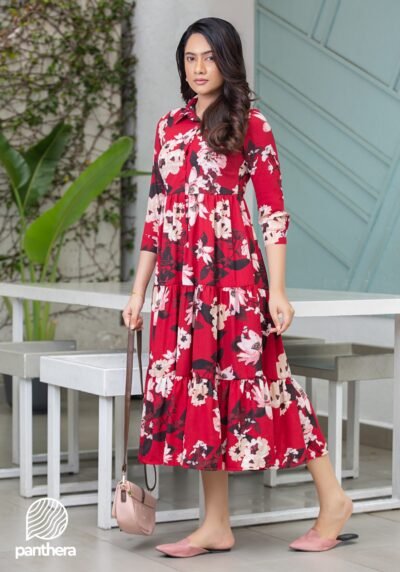 Casual Floral Printed Dress - Image 5