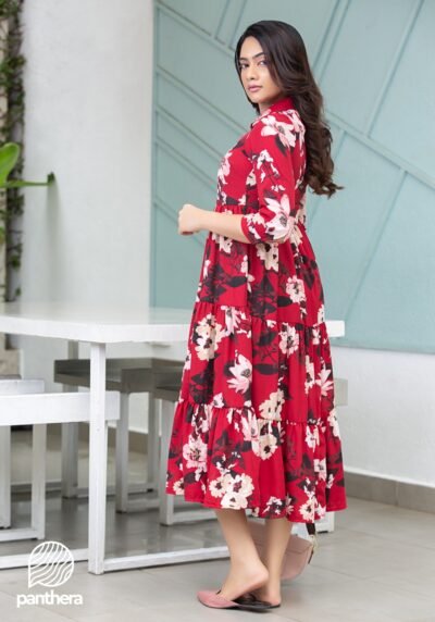 Casual Floral Printed Dress - Image 4