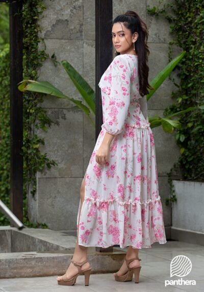 Casual Floral Printed Dress - Image 4