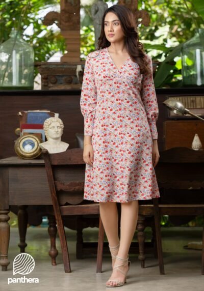 Casual Floral Printed Dress - Image 5