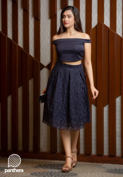 Off Shoulder Lace Skirt Suit - Image 2