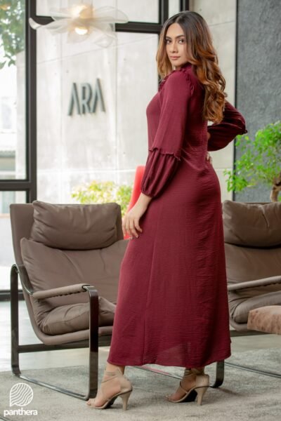 Frill Sleeve High Neck Dress - Image 3