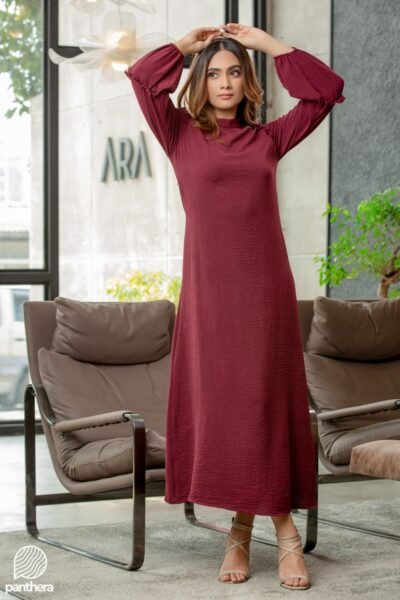 Frill Sleeve High Neck Dress - Image 4