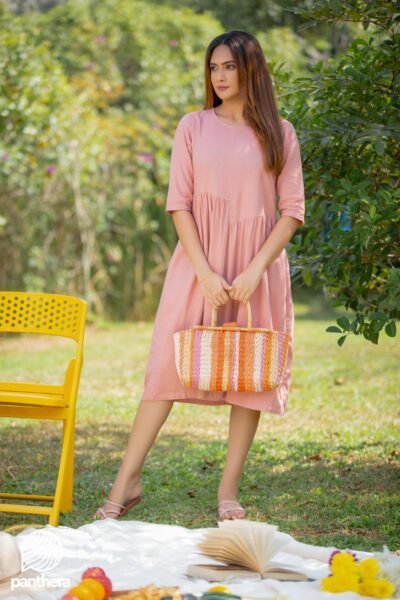 Comfy Casual Linen Midi Dress - Image 3