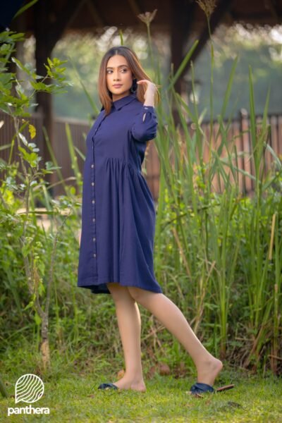 Over Size Casual Linen Midi Dress - Image 3