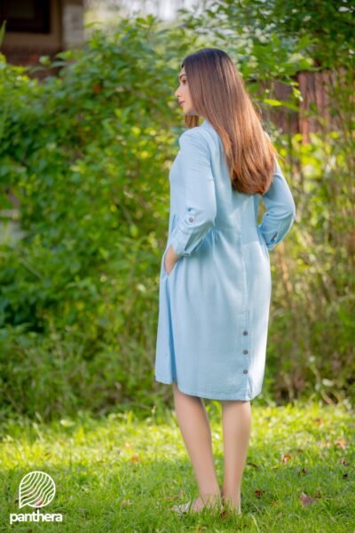 Over Size Casual Linen Midi Dress - Image 4