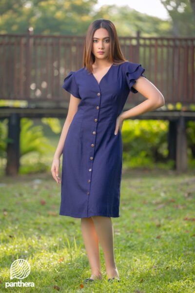 Casual Linen Midi Dress - Image 3