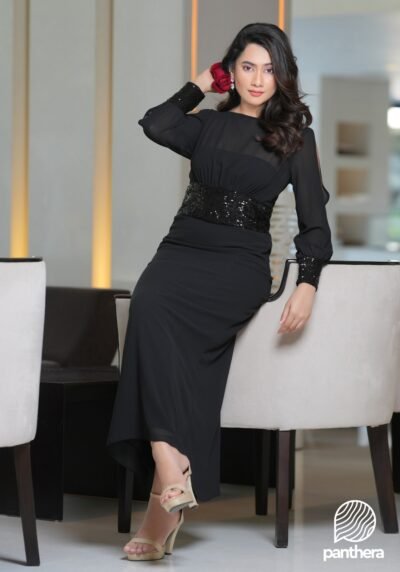 Sequenced Long Sleeve Part Dress
