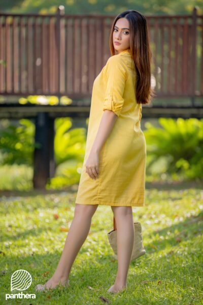 Comfy Casual Linen Midi Dress - Image 5