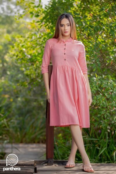 Comfy Casual Linen Midi Dress - Image 4