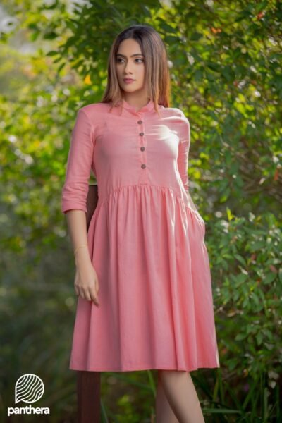 Comfy Casual Linen Midi Dress - Image 2