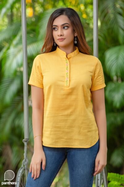 Embroidered Linen Top - Image 3
