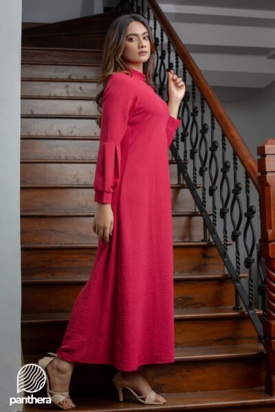 Long Sleeve High Neck Dress - Image 4