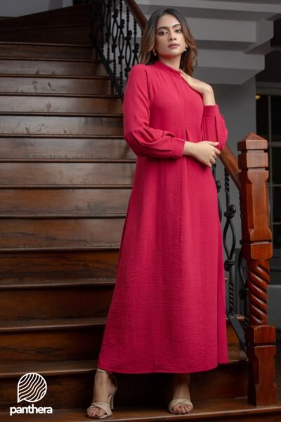 Long Sleeve High Neck Dress - Image 3