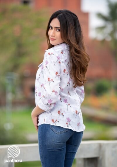 Printed Linen Top - Image 3