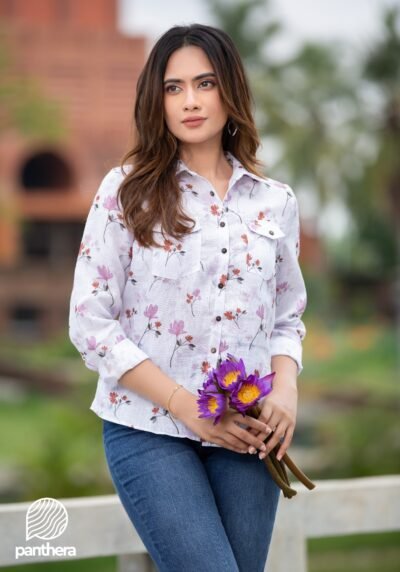 Printed Linen Top - Image 2