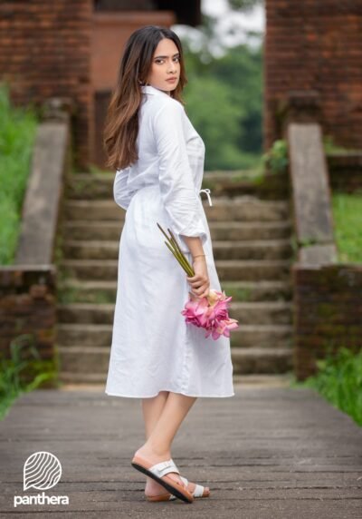 White Linen Dress - Image 4
