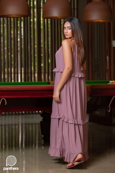 Sleeveless Frill Detail Maxi Dress - Image 4