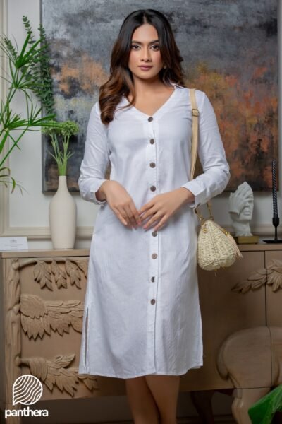 Long Sleeve Linen Dress