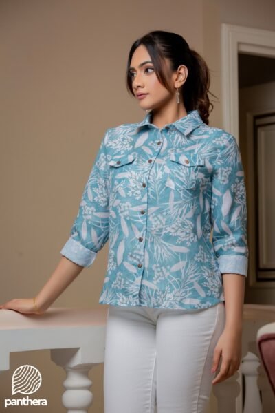 Casual Pocket Detail Floral Shirt