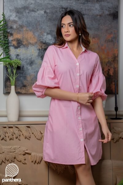 Balloon Sleeve Polka Dotted Dress